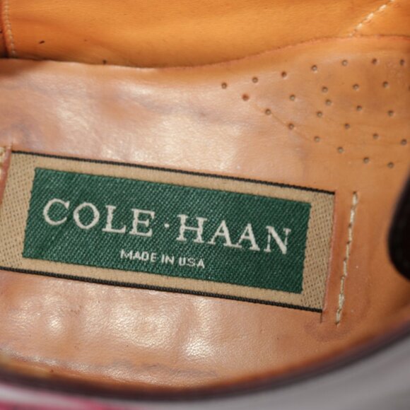 Vintage USA Cole Haan Mens Oxford Size 8.5 D Burgundy Leather Cap Toe Dress Shoe main image 16